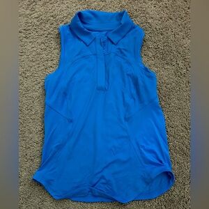 Lululemon size 2 pipe dream blue quick-dry sleeveless polo shirt